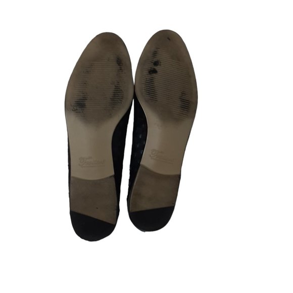 Trotters Shoes Womens Size 8SS Liz Navy Basketweave Leather Flats Super Slim - Picture 3 of 4